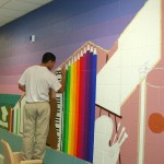 Mural in process